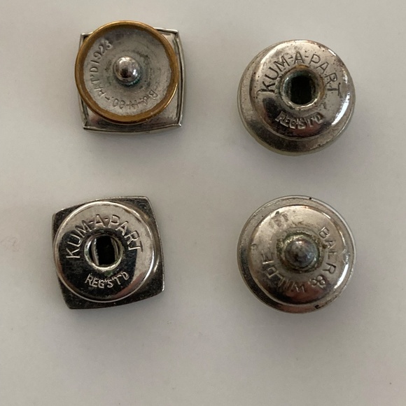 Antique N Monogram Initial Letter Snap Style BAER & WILDE KUM-A-PART Cuff Links - Picture 4 of 6